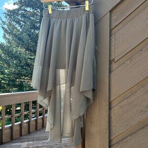 Vintage Ya Los Angeles High Low Asymetrical Chiffon Mini Skirt